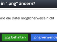 Image Upload: Warning when changing the file extension