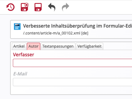 Formular-Editor Buttons bei Fehler