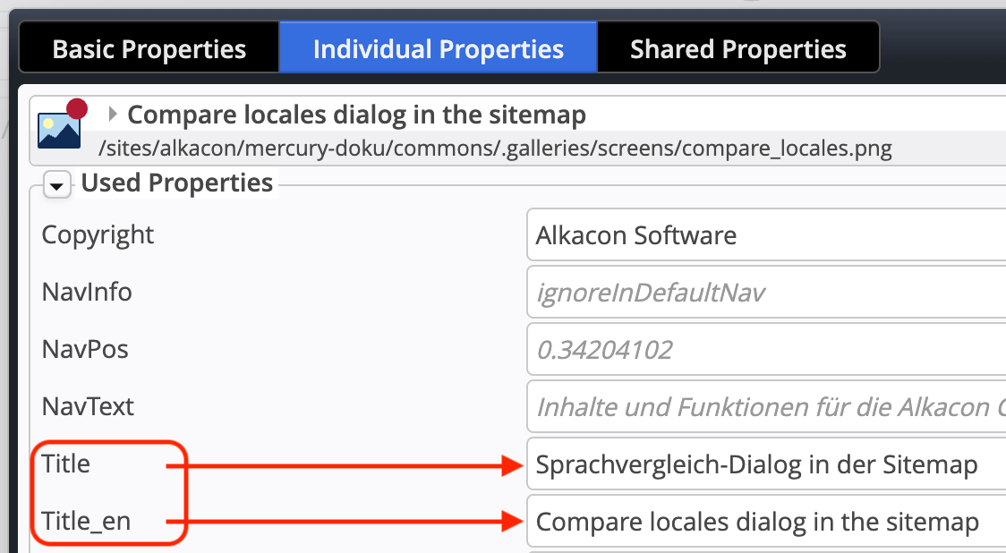 Localized variants of “mapped” properties